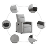 Fauteuil inclinable électrique gris nuage tissu