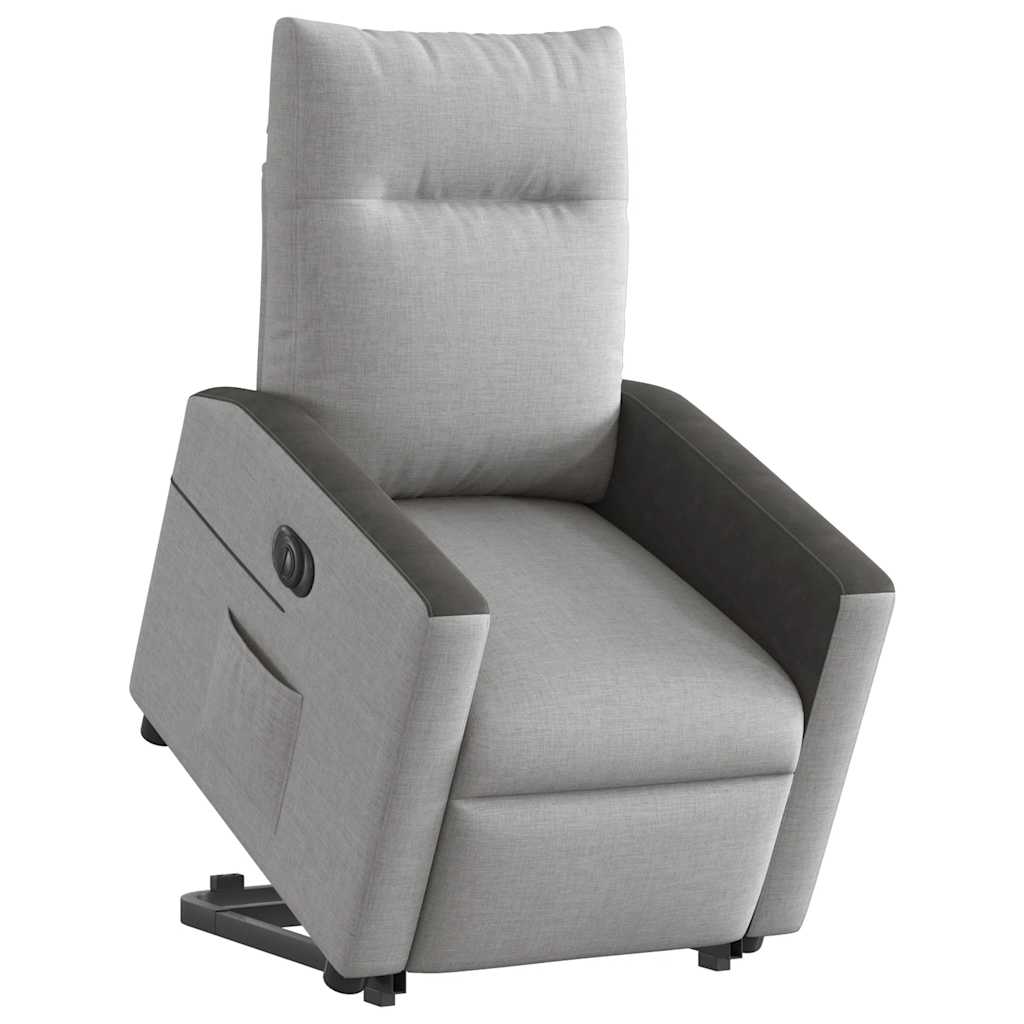 Fauteuil inclinable électrique gris nuage tissu