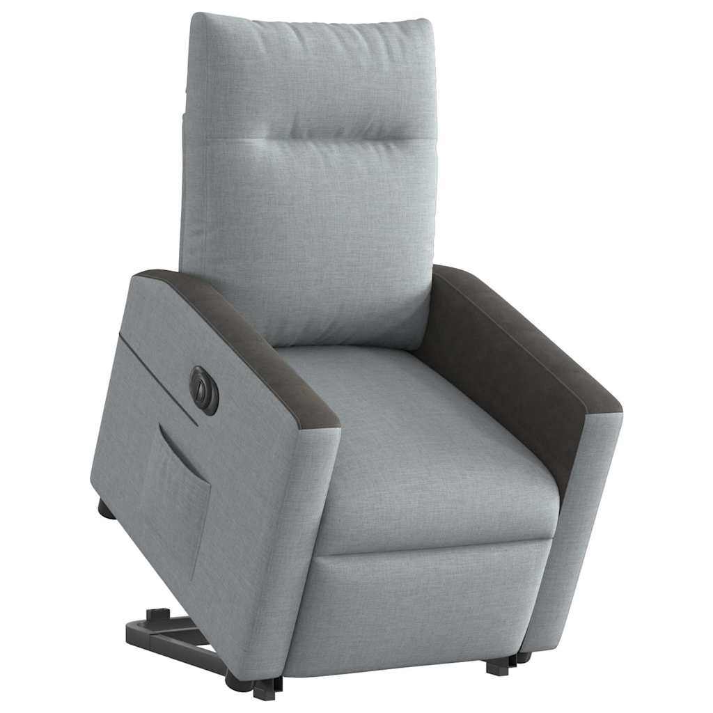 Fauteuil inclinable électrique gris clair tissu