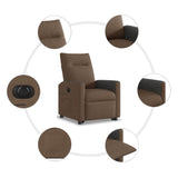 Fauteuil inclinable électrique marron tissu