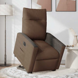 Fauteuil inclinable électrique marron tissu