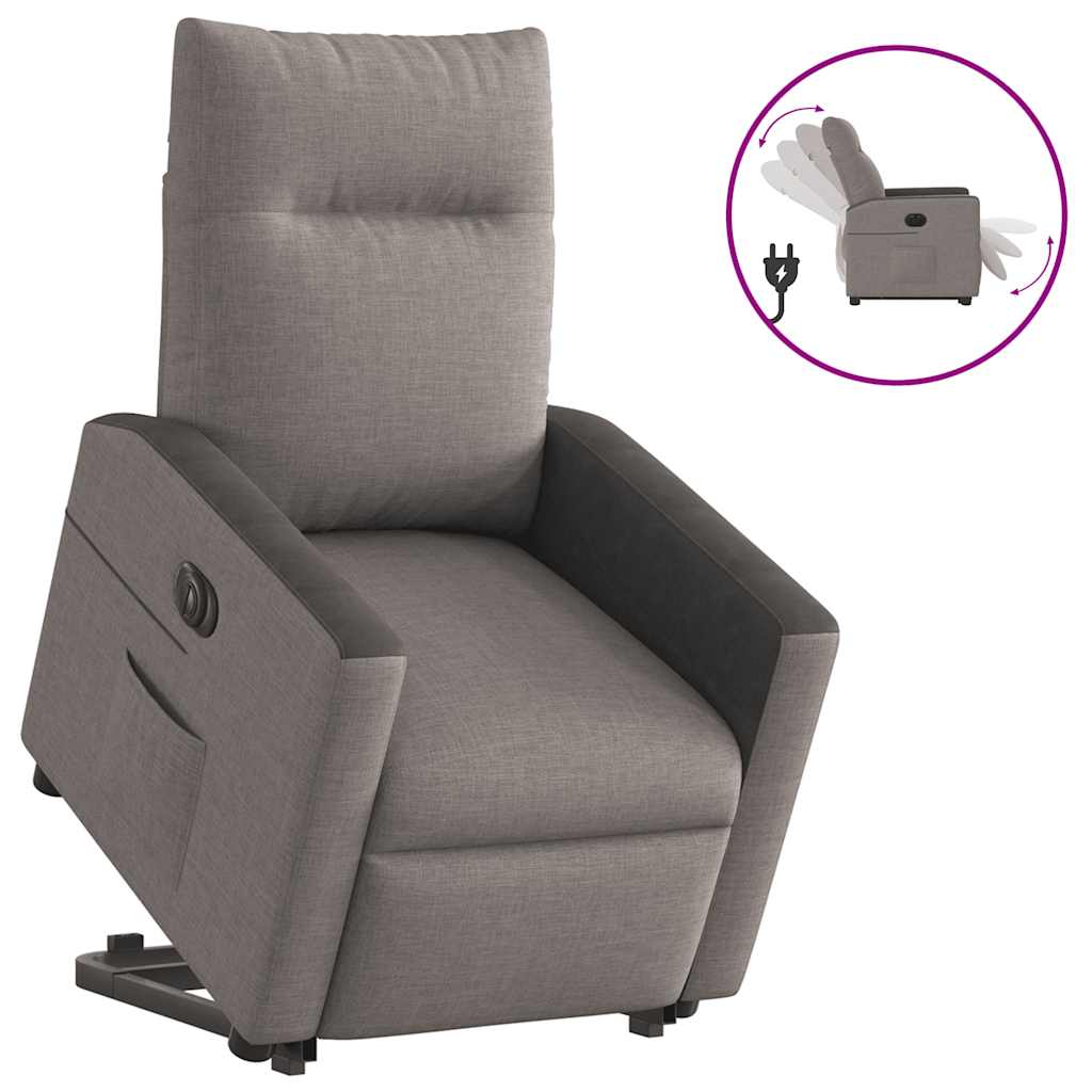 Fauteuil inclinable électrique taupe tissu