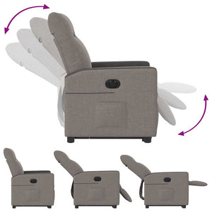 Fauteuil inclinable électrique taupe tissu