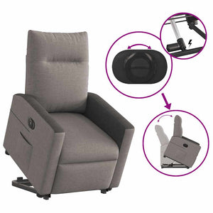 Fauteuil inclinable électrique taupe tissu