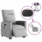 Fauteuil inclinable de massage électrique gris nuage tissu