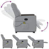 Fauteuil inclinable de massage électrique Gris clair Tissu
