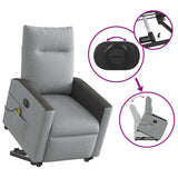 Fauteuil inclinable de massage électrique Gris clair Tissu
