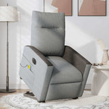 Fauteuil inclinable de massage électrique Gris clair Tissu