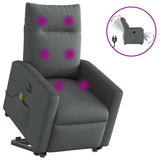 Fauteuil inclinable de massage électrique Gris foncé Tissu