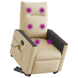 Fauteuil inclinable de massage électrique Crème Tissu