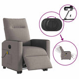 Fauteuil inclinable de massage électrique Taupe Tissu