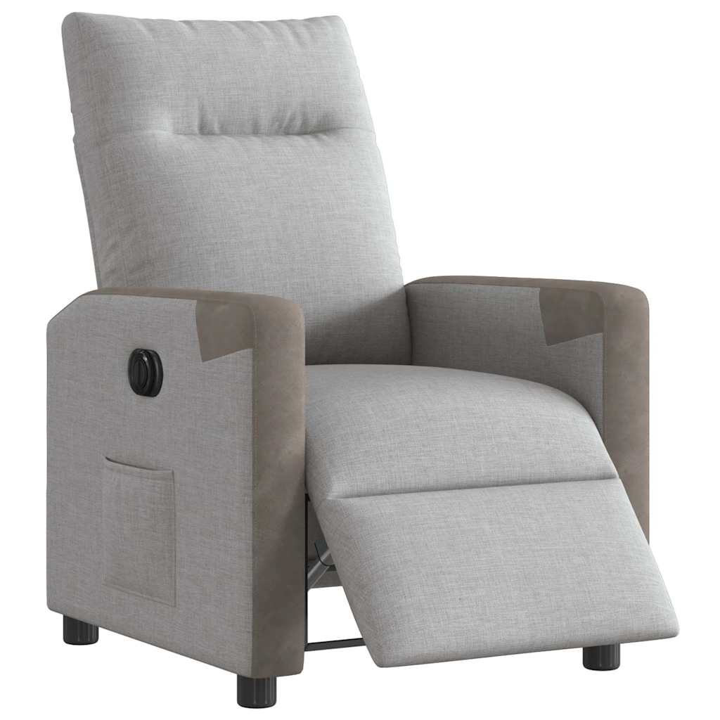 Fauteuil inclinable électrique gris nuage tissu