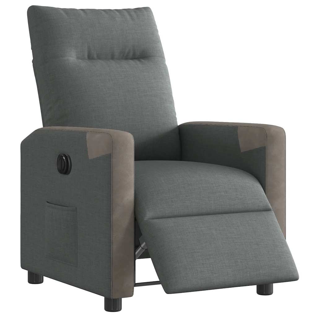 Fauteuil inclinable électrique Gris foncé Tissu