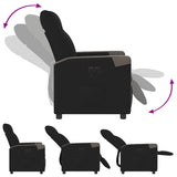 Fauteuil inclinable électrique Noir Tissu