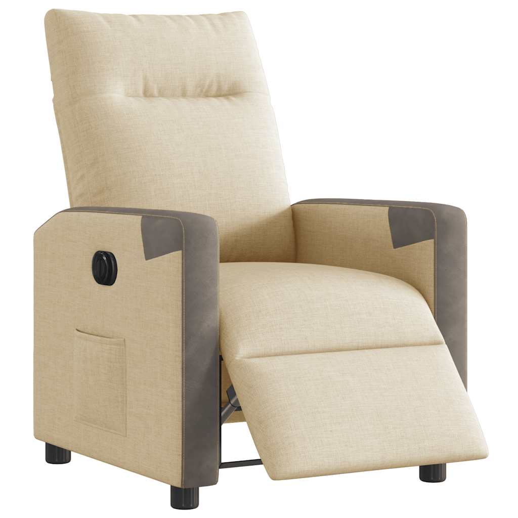 Fauteuil inclinable électrique Crème Tissu