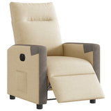 Fauteuil inclinable électrique Crème Tissu