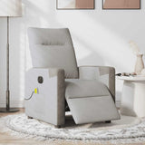 Fauteuil de massage inclinable électrique gris nuage tissu
