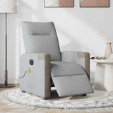 Fauteuil de massage inclinable électrique gris clair tissu