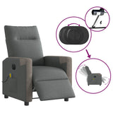 Fauteuil inclinable de massage électrique gris foncé tissu