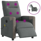 Fauteuil inclinable de massage électrique gris foncé tissu