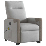 Fauteuil de massage inclinable gris nuage tissu