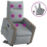 Fauteuil de massage inclinable Gris clair Tissu