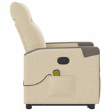 Fauteuil inclinable de massage Crème Tissu
