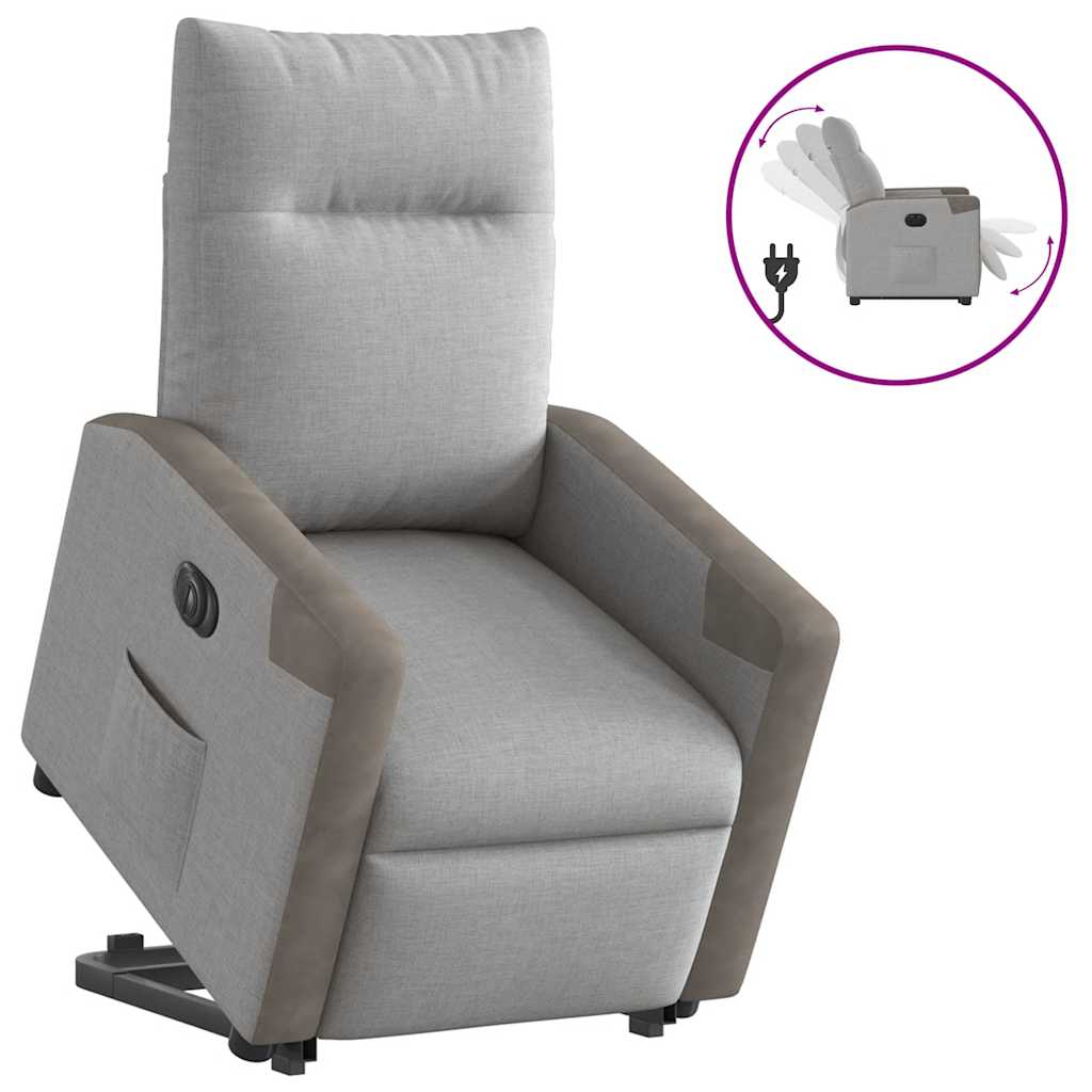 Fauteuil inclinable électrique gris nuage tissu