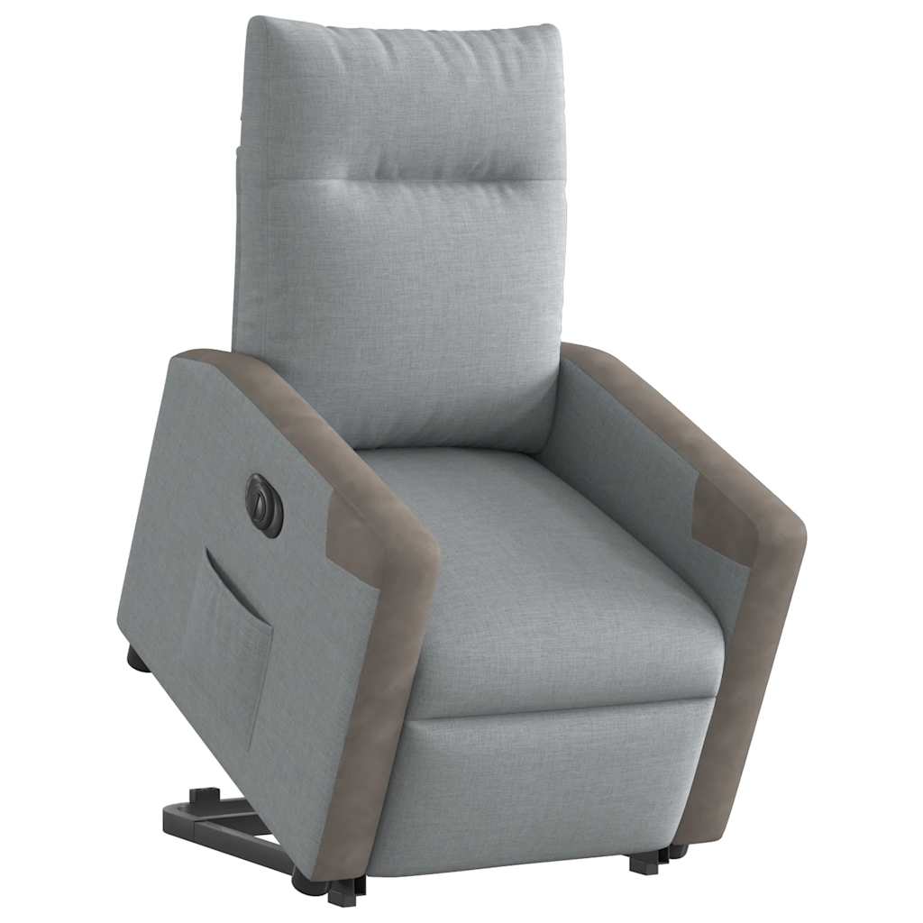 Fauteuil inclinable électrique gris clair tissu