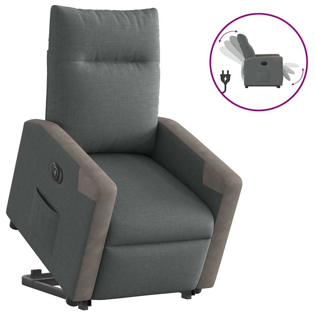 Fauteuil inclinable électrique gris foncé tissu