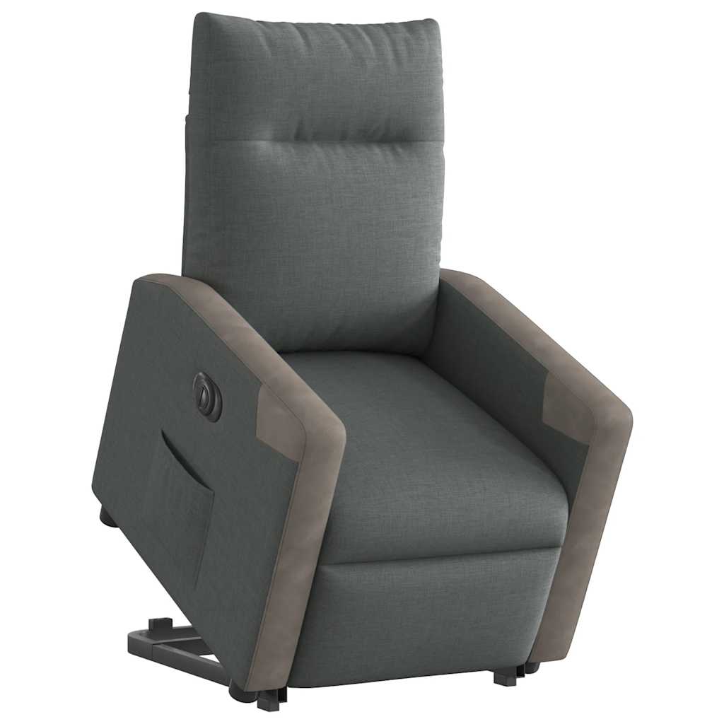 Fauteuil inclinable électrique gris foncé tissu