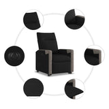 Fauteuil inclinable électrique noir tissu