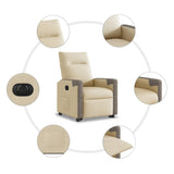 Fauteuil inclinable électrique crème tissu