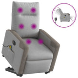Fauteuil inclinable de massage électrique gris nuage tissu