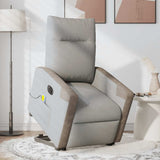 Fauteuil inclinable de massage électrique gris nuage tissu