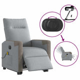 Fauteuil inclinable de massage électrique Gris clair Tissu