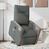 Fauteuil inclinable de massage électrique Gris foncé Tissu
