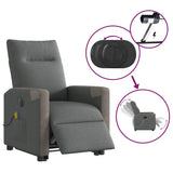 Fauteuil inclinable de massage électrique Gris foncé Tissu