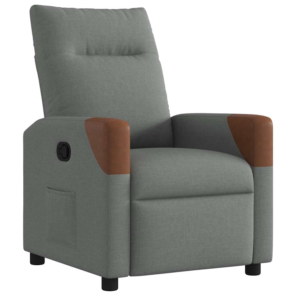 Fauteuil inclinable en tissu gris foncé