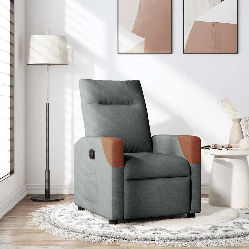 Fauteuil inclinable en tissu gris foncé