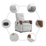 Fauteuil de massage inclinable gris nuage tissu