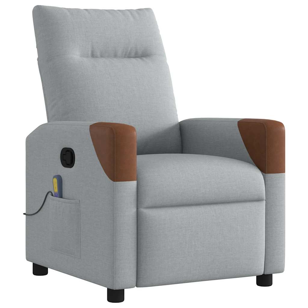 Fauteuil de massage inclinable Gris clair Tissu