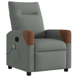 Fauteuil inclinable de massage en tissu gris foncé