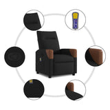 Fauteuil de massage inclinable Noir Tissu