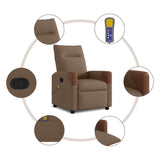 Fauteuil de massage inclinable Marron Tissu