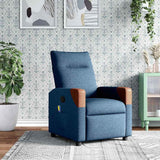 Fauteuil inclinable de massage Bleu Tissu