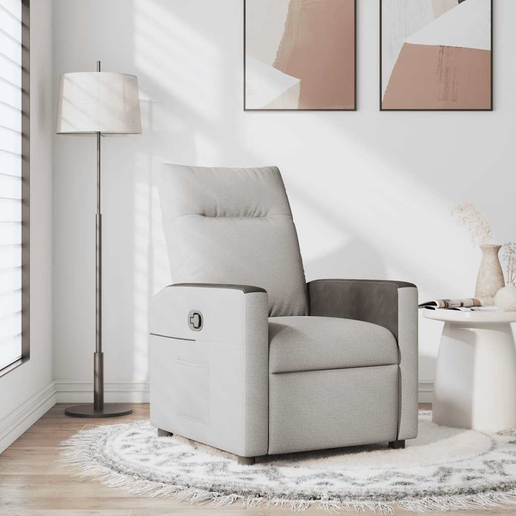 Fauteuil inclinable gris nuage tissu