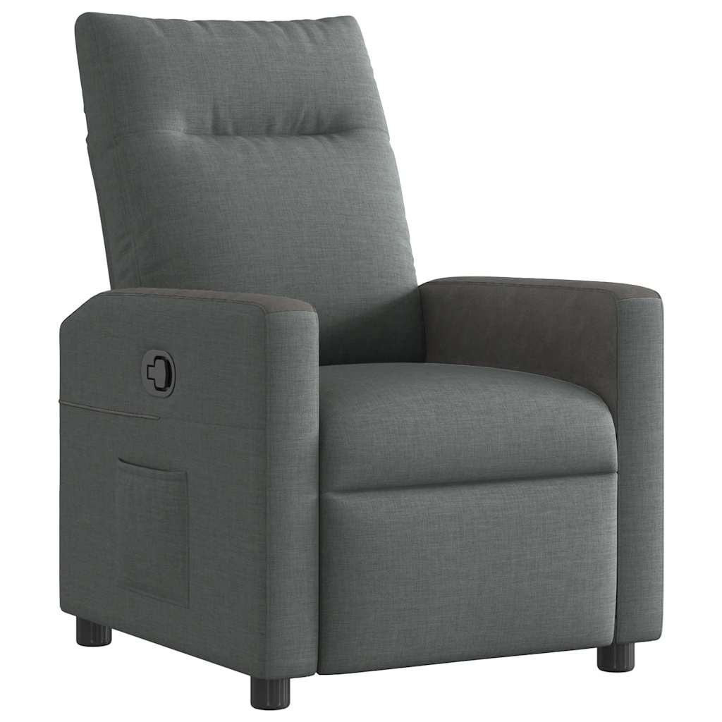 Fauteuil inclinable en tissu gris foncé