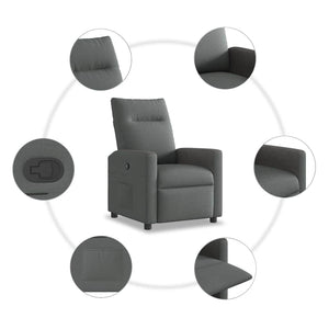 Fauteuil inclinable en tissu gris foncé