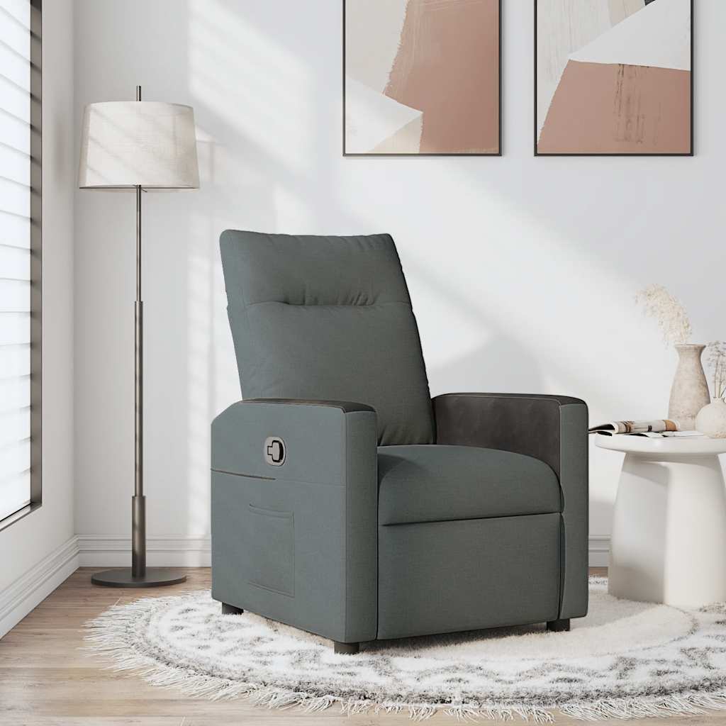 Fauteuil inclinable en tissu gris foncé